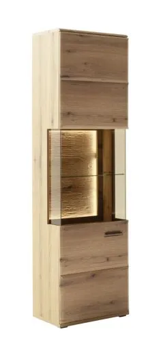 Vitrine Naxos | Eiche Evoke | mit LED Bandbeleuchtung