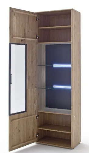 Vitrine Portland | Asteiche Bianco | LED Beleuchtung