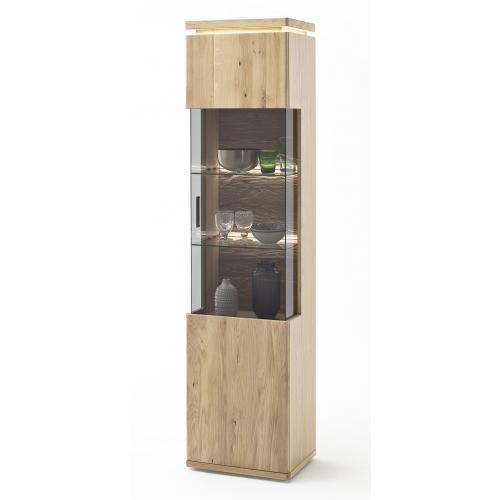 Vitrine rechts Barcelona | Balkeneiche Bianco / Eiche Bianco | inkl. LED Beleuchtung