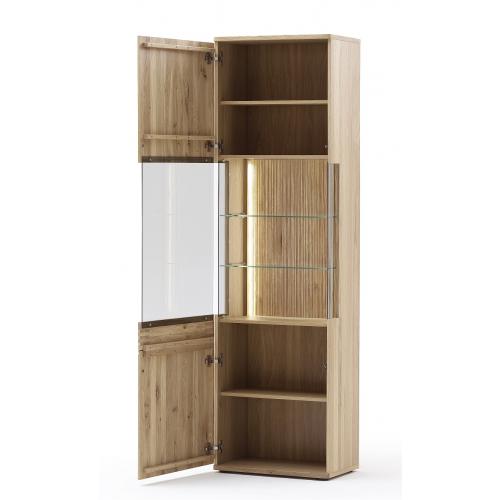 Vitrine Salvador | Balkeneiche Bianco | LED Beleuchtung