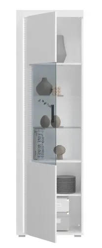 Vitrine Skylight | weiß Hochglanz | inkl. Frontbeleuchtung ohne Glasbodenclip