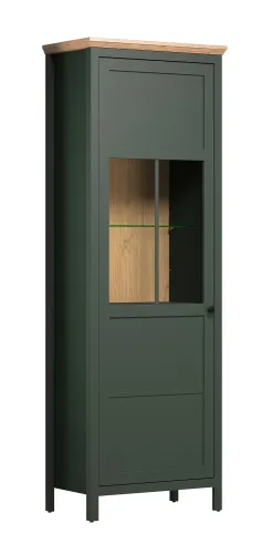 Vitrine Stanton | Tannengrün / Eiche