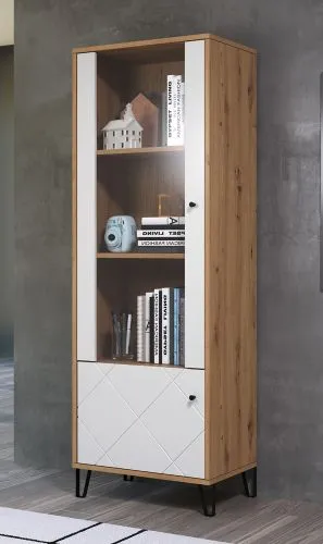 Vitrine Touch | Artisan Eiche / weiß