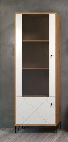 Vitrine Touch | Artisan Eiche / weiß