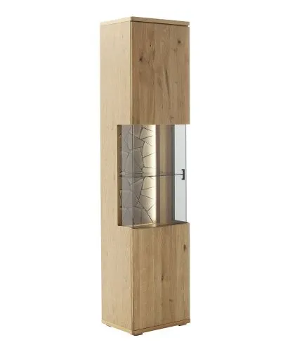 Vitrine Venedig | Naturfarben / Wildeiche | optional LED Beleuchtung