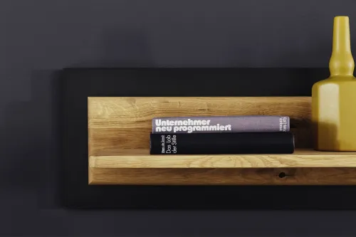 Wandboard Arezzo | Wildeiche / anthrazit mit 1er Set LED Bandbeleuchtung 300 cm