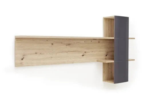 Wandboard Cordona 2 | Balkeneiche / anthrazit | LED Beleuchtung mit LED Bandbeleuchtung 115 cm