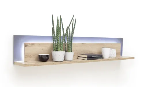 Wandboard Cordona | Balkeneiche / anthrazit | LED Beleuchtung mit LED Bandbeleuchtung 115 cm