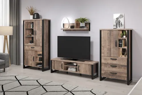 Wandboard Emile | Eiche Tabak / Schwarz