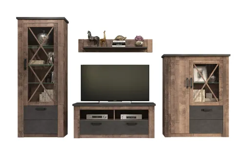 Wandboard Georgia | Eiche Tabak / Matera grau