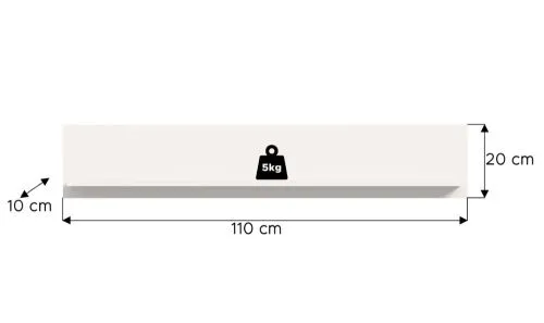 Wandboard Ice | mit Ablageboden | weiß