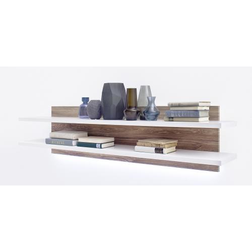 Wandboard Luzern | weiß Hochglanz / Sterling Oak | LED Beleuchtung