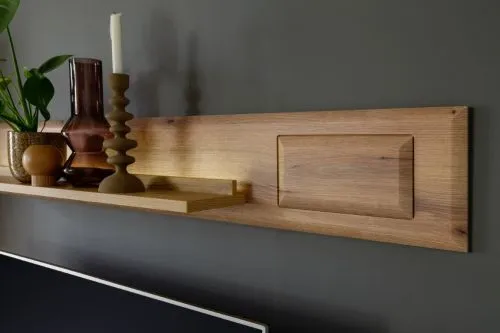 Wandboard Naxos | Eiche Evoke | mit LED Bandbeleuchtung 50 cm