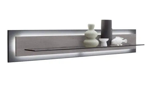 Wandboard Venezia | Softblack / Vulcano Eiche | mit Bandbeleuchtung