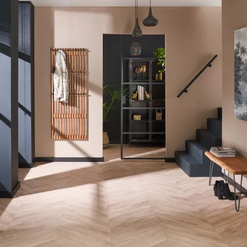 Wandgarderobe Garderobenpaneel Dwina | Mangoholz | Sandfarben