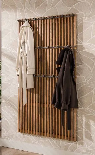 Wandgarderobe Garderobenpaneel Dwina XL | Mangoholz | Sandfarbe