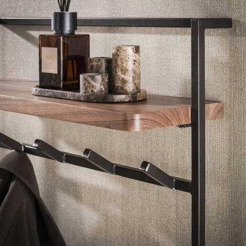 Wandgarderobe Garderobenpaneel Eik | 10 Haken | Akazie massiv | braun