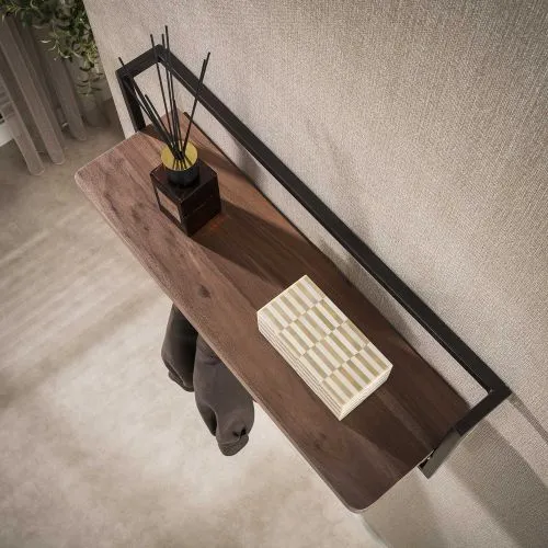 Wandgarderobe Garderobenpaneel Eik | 5 Haken | Akazie massiv | braun
