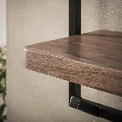 Wandgarderobe Garderobenpaneel Eik | 5 Haken | Akazie massiv | braun