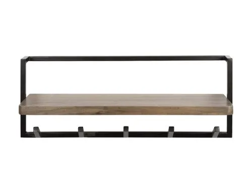 Wandgarderobe Garderobenpaneel Eik | 5 Haken | Akazie massiv | braun