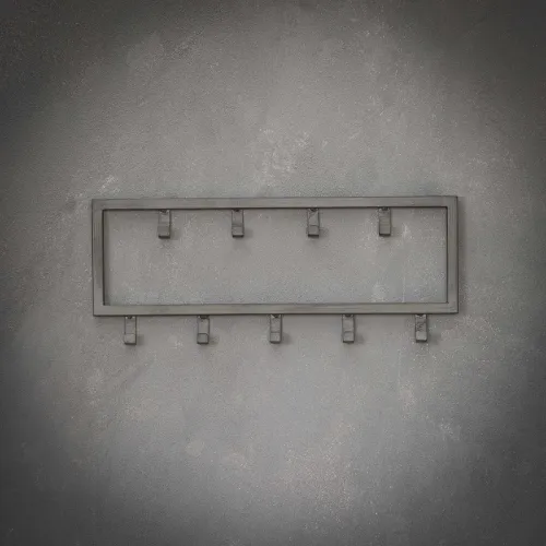 Wandgarderobe Garderobenpaneel Suece 9 Haken | Stahl | silber-Finish