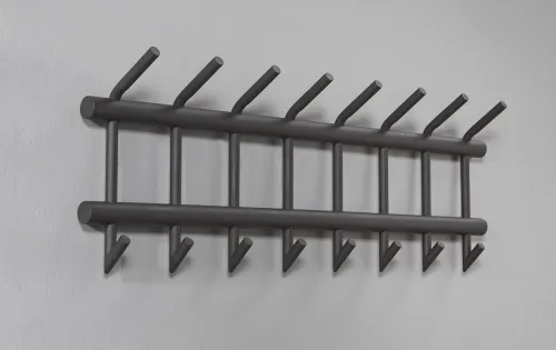 Wandgarderobe Garderobenpaneel Torino 8 Haken | Stahl | dunkelgrau