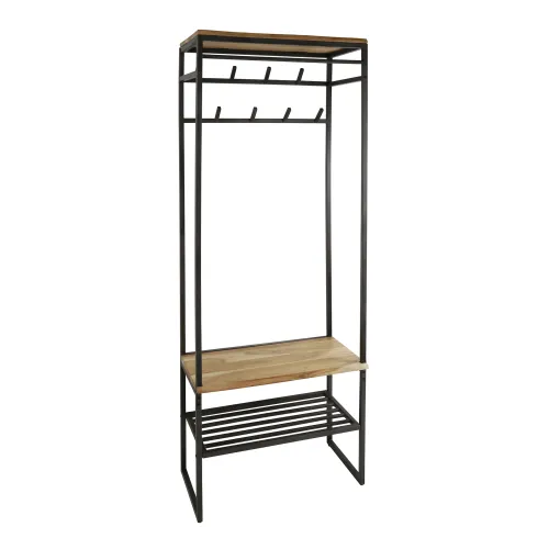 Wandgarderobe Garderobenständer Kes | Akazie massiv | natur