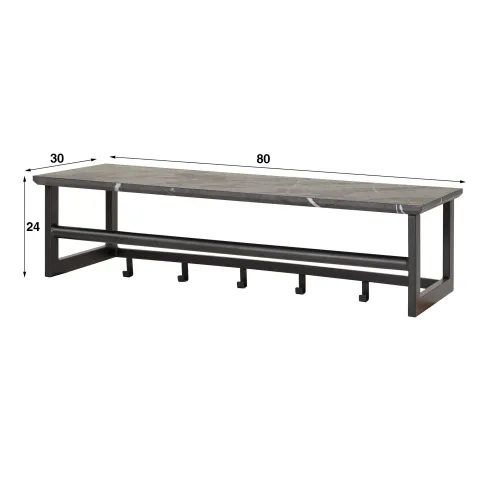 Wandgarderobe Hanga | Melamin | schwarz braun | 6 Haken