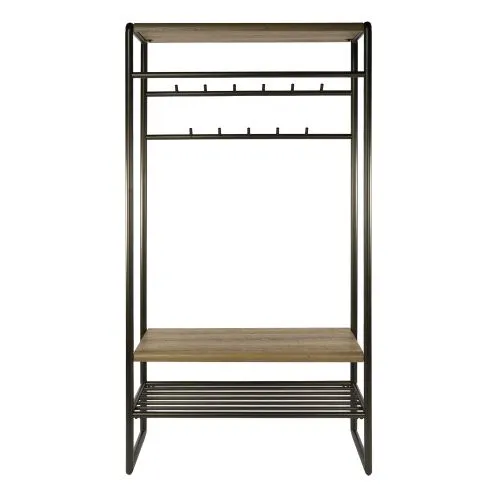 Wandgarderobe Shio | 6 + 5 Haken | Eiche | Drift brown