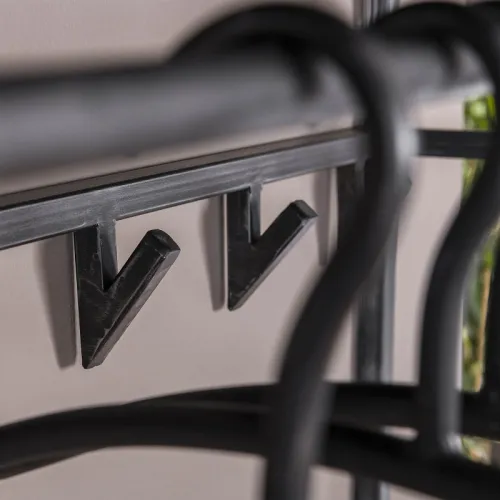 Wandgarderobe Ycona 12 Haken | Akazie massiv | schwarz