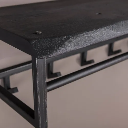 Wandgarderobe Ycona 6 Haken | Akazie massiv | schwarz