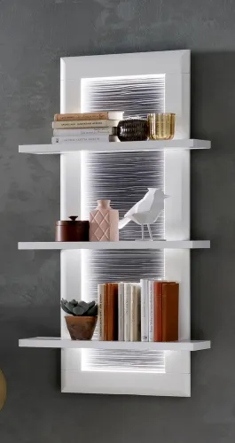 Wandregal Amora | weiß matt | LED Beleuchtung ohne LED Band.