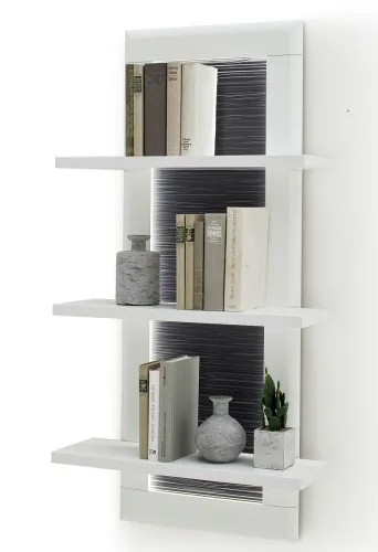 Wandregal Amora | weiß matt | LED Beleuchtung ohne LED Band.