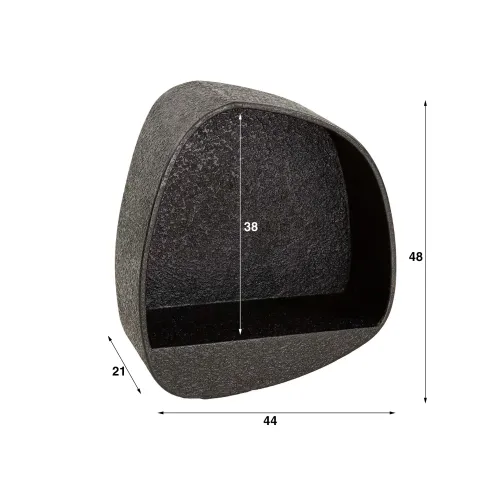Wandregal Heiban | flüssiges Metall | grau | verschiedene Größen