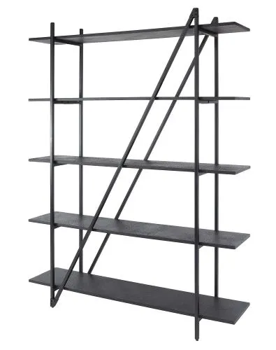 Wandregal Kosta 2 | Metallbeschichtung | dunkelgrau | Metallrahmen