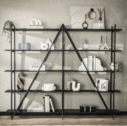 Wandregal Kosta 3 | Metallbeschichtung | dunkelgrau | Metallrahmen