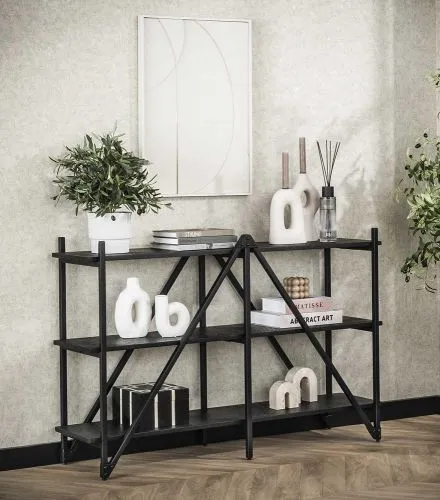 Wandregal Kosta | Metallbeschichtung | dunkelgrau | Metallrahmen