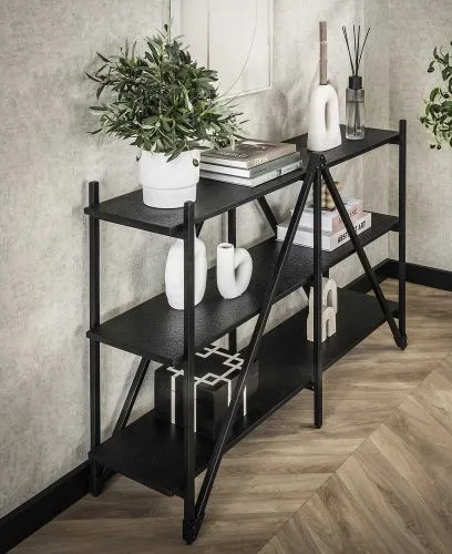 Wandregal Kosta | Metallbeschichtung | dunkelgrau | Metallrahmen