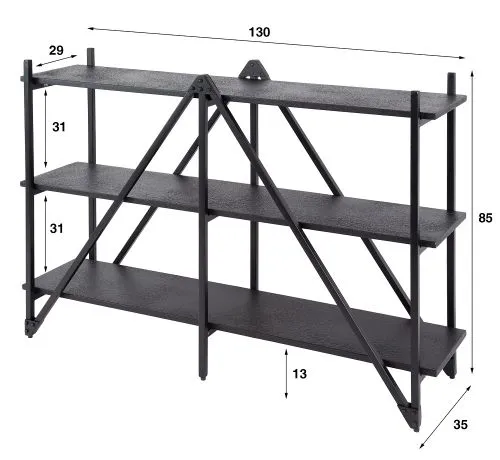 Wandregal Kosta | Metallbeschichtung | dunkelgrau | Metallrahmen