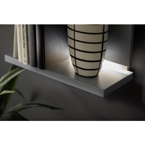 Wandregal Marseille | Arktis grau | LED Beleuchtung