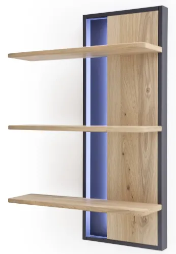 Wandregal Portland | Asteiche Bianco massiv mit LED Band 90 cm