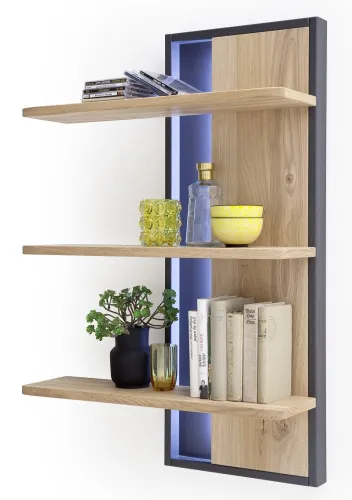 Wandregal Portland | Asteiche Bianco massiv ohne Beleuchtung