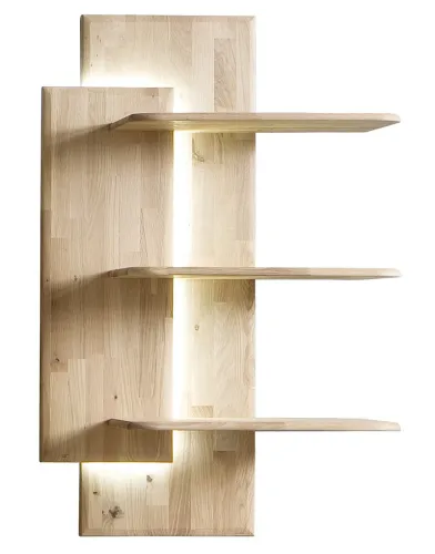Wandregal Ravello | Balkeneiche Bianco | LED Beleuchtung mit 1er Set LED Band