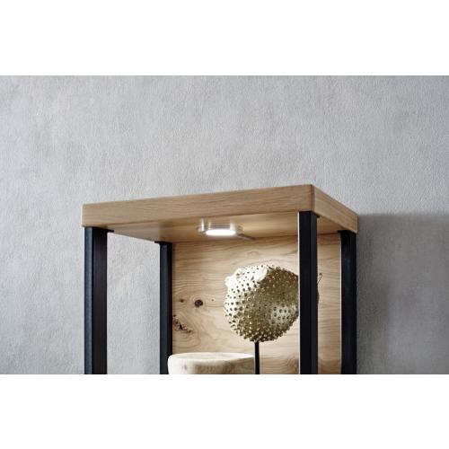 Wandregal Salerno | Balkeneiche Bianco | LED Beleuchtung