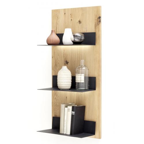 Wandregal Salerno 2 | Balkeneiche Bianco | LED Beleuchtung