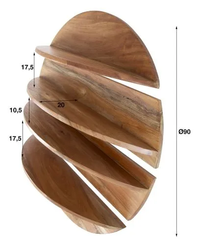 Wandregal set Comb 4-teilig | Neembaum massiv | naturel