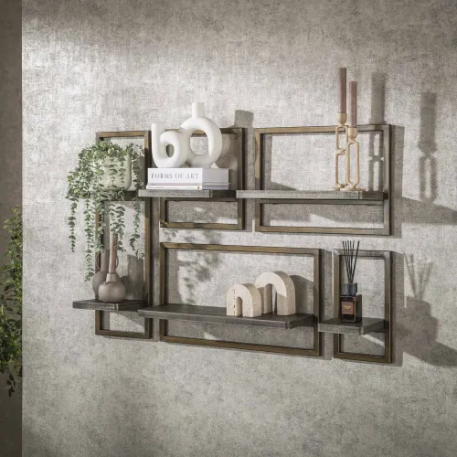 Wandregal-Set Du-Vin | 5-teilig | Ferro | Antike bronze