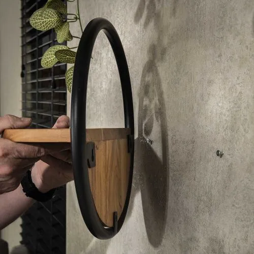 Wandregal Set Knobs | 3-teilig | Akazie massiv | Akaziefarben