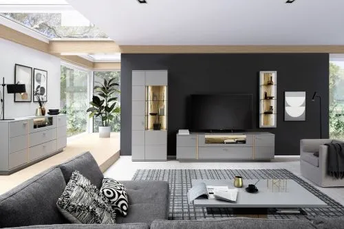 Wandregal Sevilla | Arktis grau | LED Beleuchtung