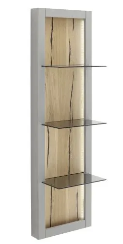 Wandregal Sevilla | Arktis grau | LED Beleuchtung mit 2er Set LED Band 125 cm